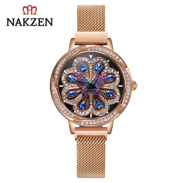 wristwatches japanese nakzen women fashion quartz watch rotation 360 stainless steel flower style, Slivery;brown
wristwatches japanese nakzen women fashion quartz watch rotation 360 stainless steel flower style, Slivery;brown