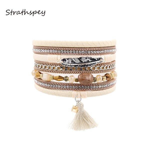 tennis strathspey rhinestone feather wide multilayer leather bracelet magnetic tassel women wrap charm bohemian beige, Golden;silver
tennis strathspey rhinestone feather wide multilayer leather bracelet magnetic tassel women wrap charm bohemian beige, Golden;silver