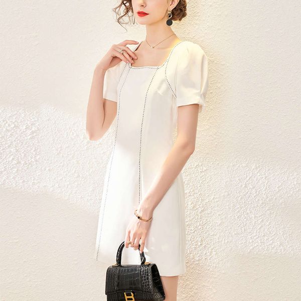 dress dresssummer women's fashion commuting short bead line bubble sleeve square collar slim small fragrance, Black;gray 
dress dresssummer women's fashion commuting short bead line bubble sleeve square collar slim small fragrance, Black;gray