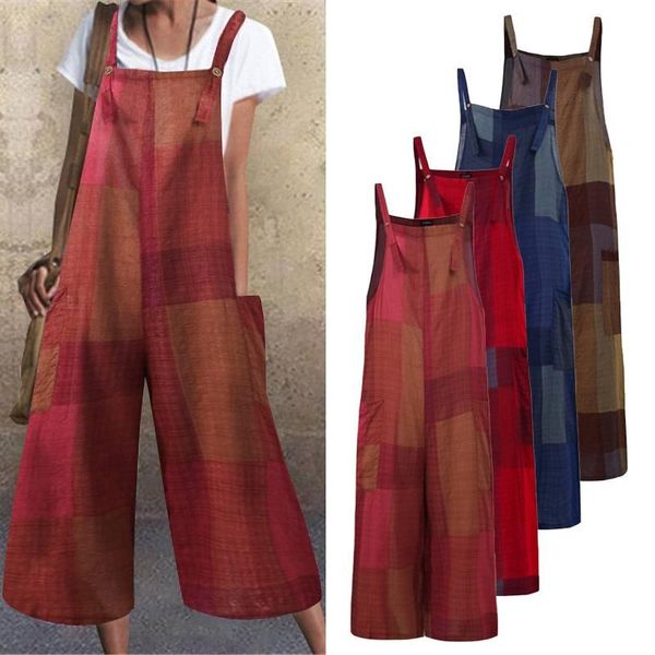 women'overalls jumpsuit sleeveless square collar printed rompers 2021 vonda summer 5xl casual loose long wide leg pants women's ju, Black;white
women'overalls jumpsuit sleeveless square collar printed rompers 2021 vonda summer 5xl casual loose long wide leg pants women's ju, Black;white