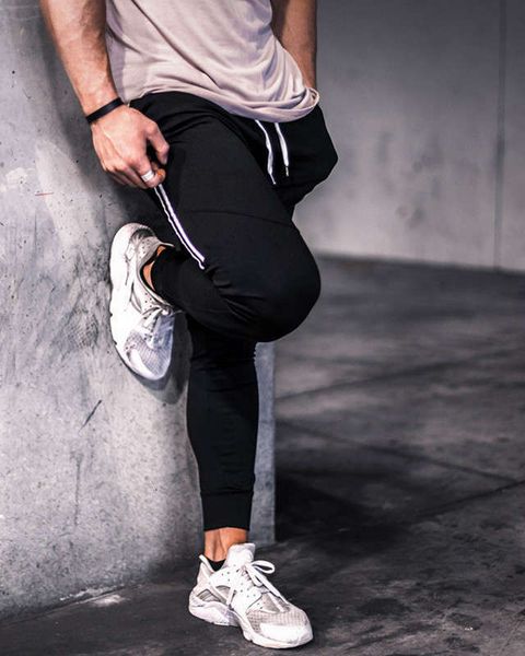 brothers men's pants muscle sports casual running training fitness striped legged, Black
brothers men's pants muscle sports casual running training fitness striped legged, Black
