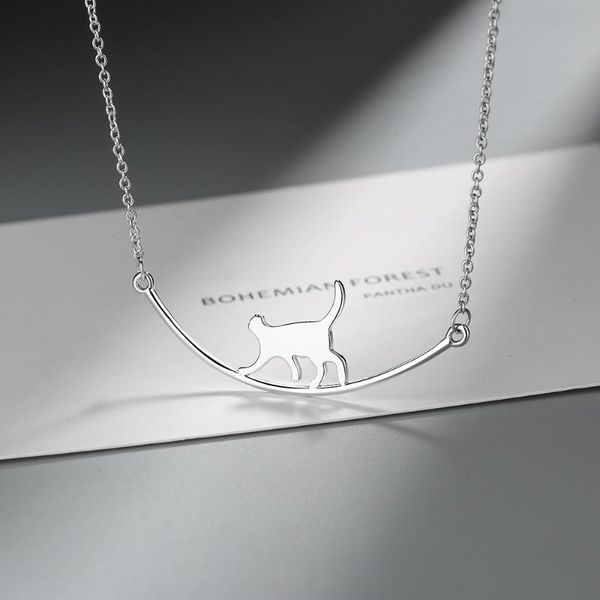 chains simple temperament smooth curved smile cat climbing pole short necklace ladies clavicle chain women jewelry, Silver
chains simple temperament smooth curved smile cat climbing pole short necklace ladies clavicle chain women jewelry, Silver