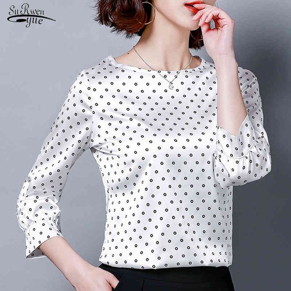 summer o neck silk shirt women casual polka dot plus size blouse short sleeve loose blusas 9059 50 210508, White
summer o neck silk shirt women casual polka dot plus size blouse short sleeve loose blusas 9059 50 210508, White