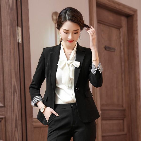 women's suits 2021 autumn and winter long-sleeved casual fashion stitching suit wild trousers two-piece two piece pants, White
women's suits 2021 autumn and winter long-sleeved casual fashion stitching suit wild trousers two-piece two piece pants, White