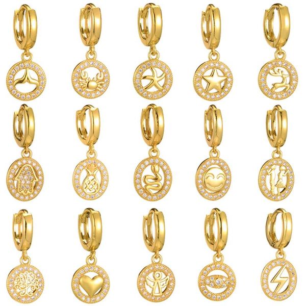 hoop & huggie one pair gold color earrings round copper micro pave cubic zirconia rose lighting eyes heart earring for women, Golden;silver
hoop & huggie one pair gold color earrings round copper micro pave cubic zirconia rose lighting eyes heart earring for women, Golden;silver