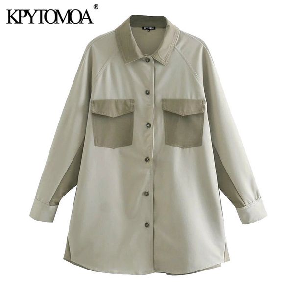 women fashion with pockets patchwork oversized blouses vintage long sleeve button-up female shirts chic 210416, White
women fashion with pockets patchwork oversized blouses vintage long sleeve button-up female shirts chic 210416, White