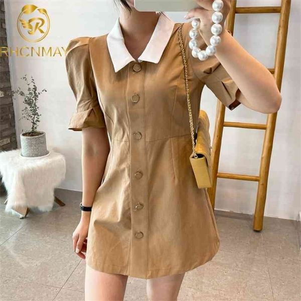 women dress korea chic summer temperament lapel elegant single-breasted slim high waist puff sleeve vestidos 210520, Black;gray
women dress korea chic summer temperament lapel elegant single-breasted slim high waist puff sleeve vestidos 210520, Black;gray