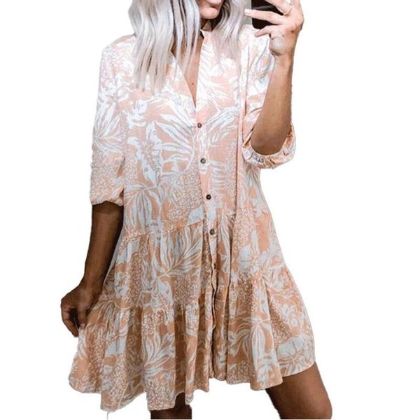 women's t-shirt fashion flower cotton dress loose swing large size street high collar casual summer sleeve style, White
women's t-shirt fashion flower cotton dress loose swing large size street high collar casual summer sleeve style, White