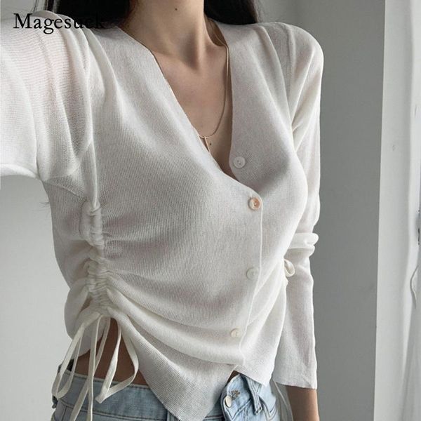 women's blouses & shirts 2021 autumn summer knitted v neck women korean long sleeve cardigan blouse cropped casual thin ice silk blusa, White
women's blouses & shirts 2021 autumn summer knitted v neck women korean long sleeve cardigan blouse cropped casual thin ice silk blusa, White