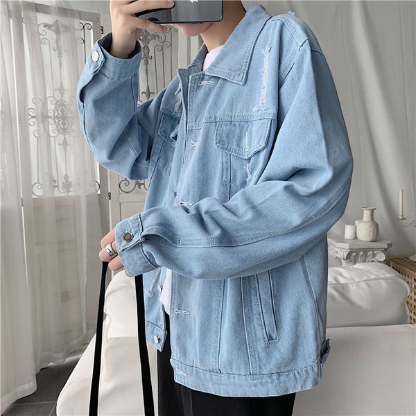 men's jackets jaqueta jeans masculina de outono com buracos soltos, roupa primavera para homens, jaqueta azul coreana regular, gola vir, Black;brown
men's jackets jaqueta jeans masculina de outono com buracos soltos, roupa primavera para homens, jaqueta azul coreana regular, gola vir, Black;brown
