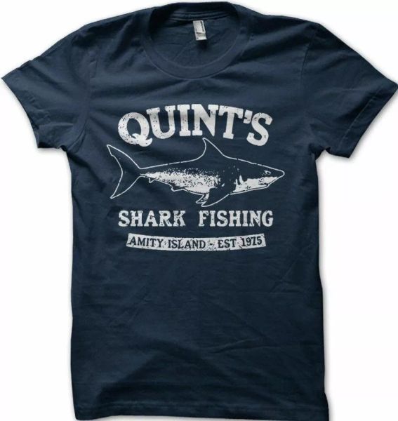 Quints Shark Fishing JAWS Amity Island 1975 navy printed t-shirt FN9401, White;black
Quints Shark Fishing JAWS Amity Island 1975 navy printed t-shirt FN9401, White;black