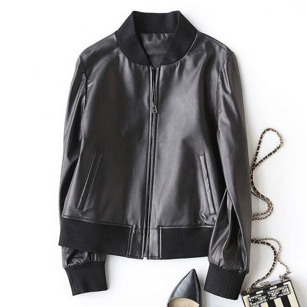 women's leather & faux genuine women causal jacket 2021 spring autumn sheepskin coats short real coat female 27206 wyq1184, Black
women's leather & faux genuine women causal jacket 2021 spring autumn sheepskin coats short real coat female 27206 wyq1184, Black