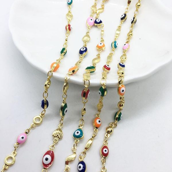 chains 1pc/lot luxury fine18k gold copper mix color evil eyey couples belief bracelet femme man necklaces 2021 jewelry making, Silver
chains 1pc/lot luxury fine18k gold copper mix color evil eyey couples belief bracelet femme man necklaces 2021 jewelry making, Silver