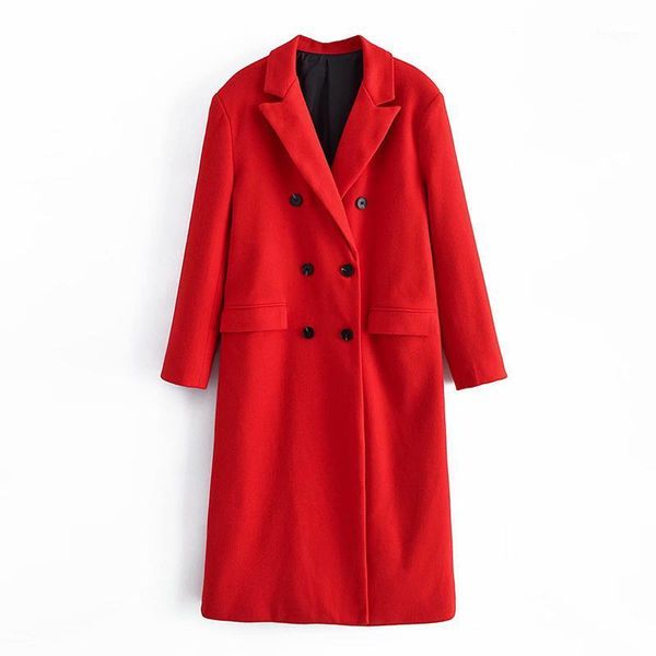 women's wool & blends elegant women double breasted red woolen coat fashion 2021 long sleeve winter overcoat, Black
women's wool & blends elegant women double breasted red woolen coat fashion 2021 long sleeve winter overcoat, Black