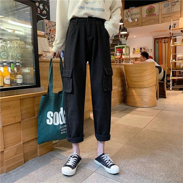 women's jeans woman high waist streetwear women denim trousers ankle-length pants korean style jean femme, Blue
women's jeans woman high waist streetwear women denim trousers ankle-length pants korean style jean femme, Blue