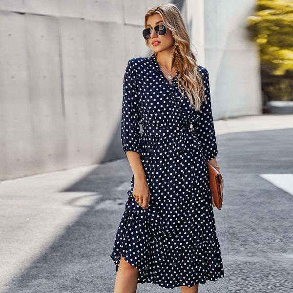 elegant polka dot women dress female casual long sleeve office dresses v-neck a-line party maxi lyq19, Black;gray
elegant polka dot women dress female casual long sleeve office dresses v-neck a-line party maxi lyq19, Black;gray