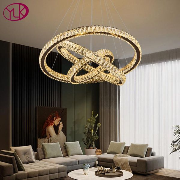 chandeliers modern crystal chandelier for living room three rings bedroom led hanging lamp gold/silver home decor cristal light fixture 
chandeliers modern crystal chandelier for living room three rings bedroom led hanging lamp gold/silver home decor cristal light fixture