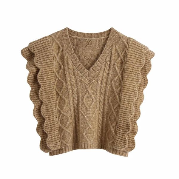 women's vests vintage women chic ruffles criss-cross cropped sleeveless sweater female fashion v-neck vest, Black;white
women's vests vintage women chic ruffles criss-cross cropped sleeveless sweater female fashion v-neck vest, Black;white
