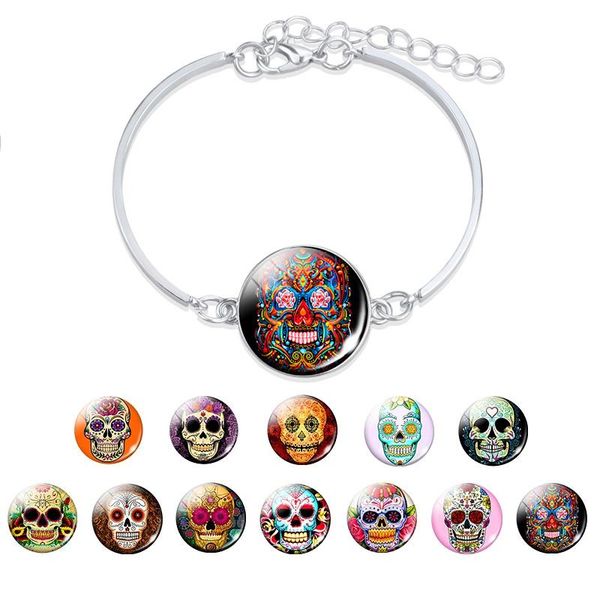 steampunk sugar skull silver color bracelet day of the dead jewelry women charm men party vacation gift jewellery tennis, Golden;silver
steampunk sugar skull silver color bracelet day of the dead jewelry women charm men party vacation gift jewellery tennis, Golden;silver
