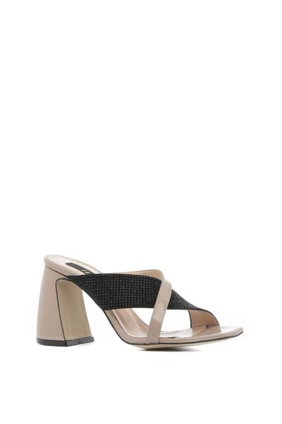 lota ladies slippers powder japanned leather-black suede 
lota ladies slippers powder japanned leather-black suede