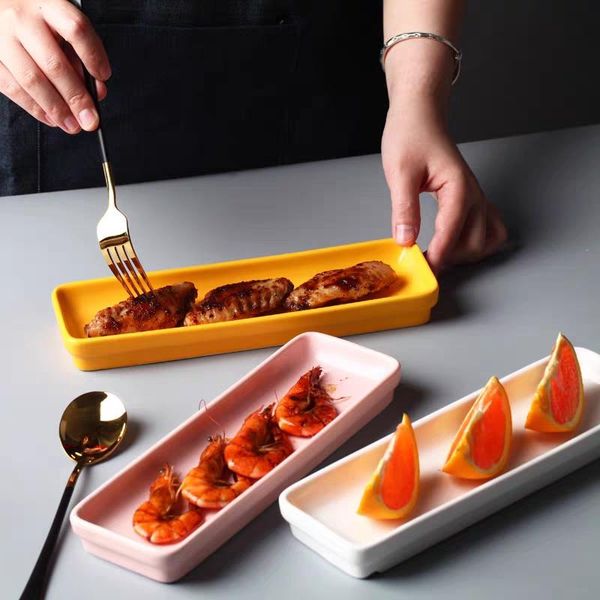 kitchen storage & organization long ceramic snack plates steak fries dish cake dessert serving tray breakfast fruit trays restaurant ta
kitchen storage & organization long ceramic snack plates steak fries dish cake dessert serving tray breakfast fruit trays restaurant ta