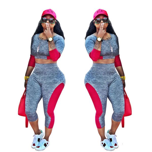two women piece clothes leisure sports contrast color two-piece suit t-shirt and jogger set tracksuits 2pcs outfits, Gray
two women piece clothes leisure sports contrast color two-piece suit t-shirt and jogger set tracksuits 2pcs outfits, Gray