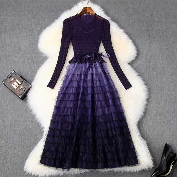 dresses spring for european and american women's wear long sleeves stretch bust patchwork gradient mesh cake dress vh0u, Black;gray
dresses spring for european and american women's wear long sleeves stretch bust patchwork gradient mesh cake dress vh0u, Black;gray
