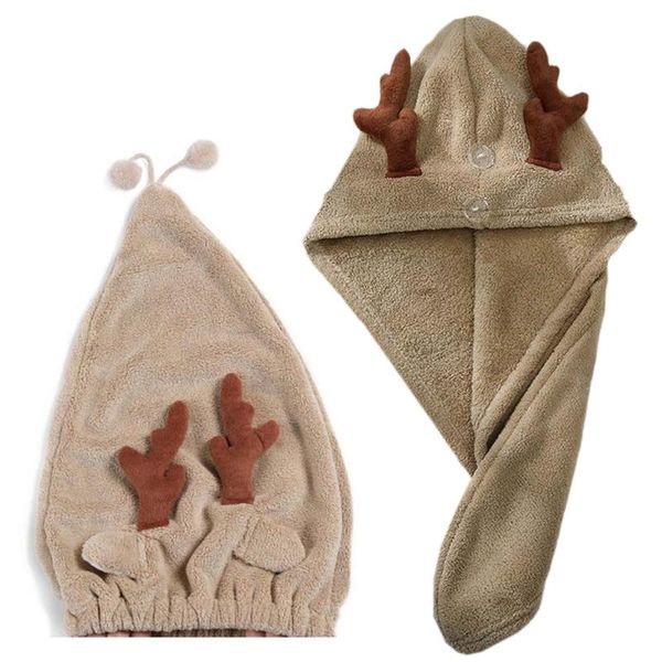 towel coral velvet cartoon bath shower cap cute deer antlers hair drying hat thicken super water absorption head wrap wholesales
towel coral velvet cartoon bath shower cap cute deer antlers hair drying hat thicken super water absorption head wrap wholesales