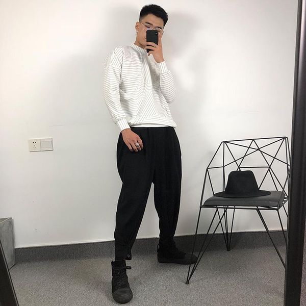 men's pants spring and autumn men pure color fashion sports casual loose comfortable contracted small foot, Black
men's pants spring and autumn men pure color fashion sports casual loose comfortable contracted small foot, Black