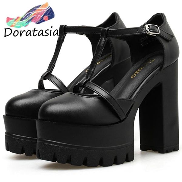sandals doratasia women solid buckle round toe shallow platform shoes high heel elegant trendy, Black
sandals doratasia women solid buckle round toe shallow platform shoes high heel elegant trendy, Black