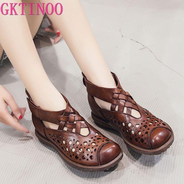 summer women boots casual ankle genuine leather cut-outs sandals retro handmade women's shoes hook&loop flat, Black
summer women boots casual ankle genuine leather cut-outs sandals retro handmade women's shoes hook&loop flat, Black