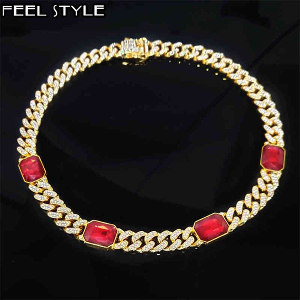 hip hop 12mm bling iced out square blue red gem crystal cuban link chain aaa necklace for men women jewelry x0509, Black
hip hop 12mm bling iced out square blue red gem crystal cuban link chain aaa necklace for men women jewelry x0509, Black