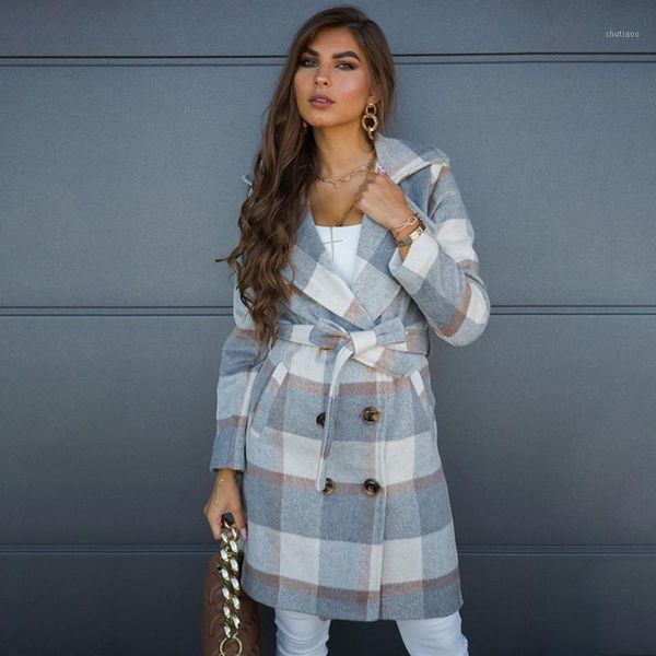 women's wool & blends 2021 autumn nickname coat casual fashion trend commuter style plaid printing long-sleeved thick all-match warm to, Black
women's wool & blends 2021 autumn nickname coat casual fashion trend commuter style plaid printing long-sleeved thick all-match warm to, Black