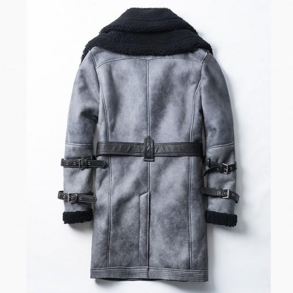 sheepskin double collar coat men winter warm sashes real fur overcoat streetwear zipper medium long biker jackets oversize 4xl men's le, Black
sheepskin double collar coat men winter warm sashes real fur overcoat streetwear zipper medium long biker jackets oversize 4xl men's le, Black