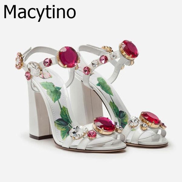 rhinestone chunky high heels gladiator sandals women printing green leaf zapatos de mujer jewelled studded shoes girl, Black
rhinestone chunky high heels gladiator sandals women printing green leaf zapatos de mujer jewelled studded shoes girl, Black