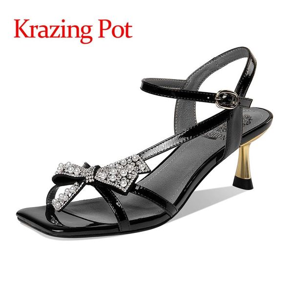 krazing pot large size open toe slingback thin high heel butterfly-knot diamond party daily wear buckle straps sandals women l69, Black
krazing pot large size open toe slingback thin high heel butterfly-knot diamond party daily wear buckle straps sandals women l69, Black