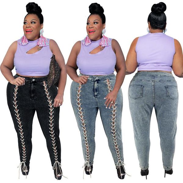 women's jeans light blue black for women plus size 3xl 4xl trousers pants hole cross bandage 2021 design
women's jeans light blue black for women plus size 3xl 4xl trousers pants hole cross bandage 2021 design