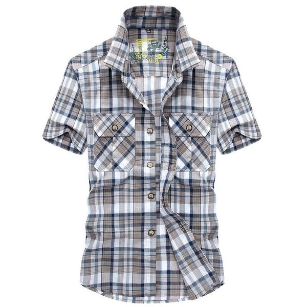 men's casual shirts brand summer plaid men shirt outwear breathable short sleeve male cotton turn-down camisa masculina size -4xl, White;black
men's casual shirts brand summer plaid men shirt outwear breathable short sleeve male cotton turn-down camisa masculina size -4xl, White;black