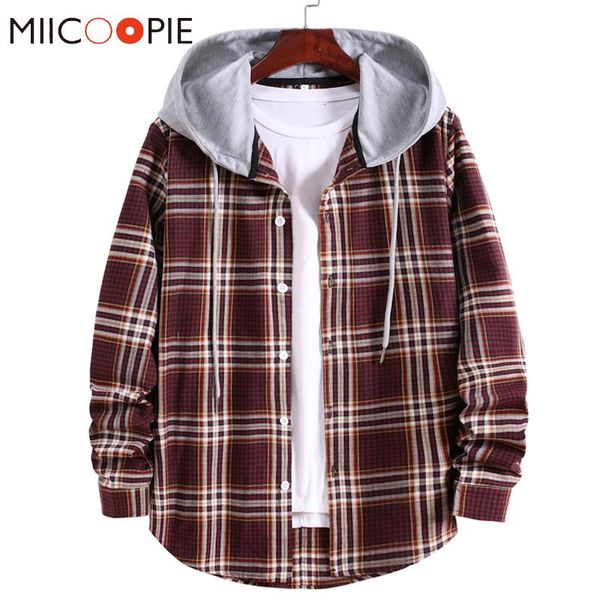 men's casual shirts korean streetwear hooded oversize men women plaid printed long sleeve shirt fashion hip hop workwear chemise homme, White;black
men's casual shirts korean streetwear hooded oversize men women plaid printed long sleeve shirt fashion hip hop workwear chemise homme, White;black