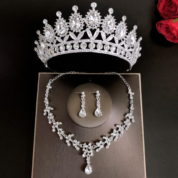 earrings & necklace baroque vintage gold red crystal bridal jewelry sets women fashion tiaras crown set wedding dubai, Silver
earrings & necklace baroque vintage gold red crystal bridal jewelry sets women fashion tiaras crown set wedding dubai, Silver