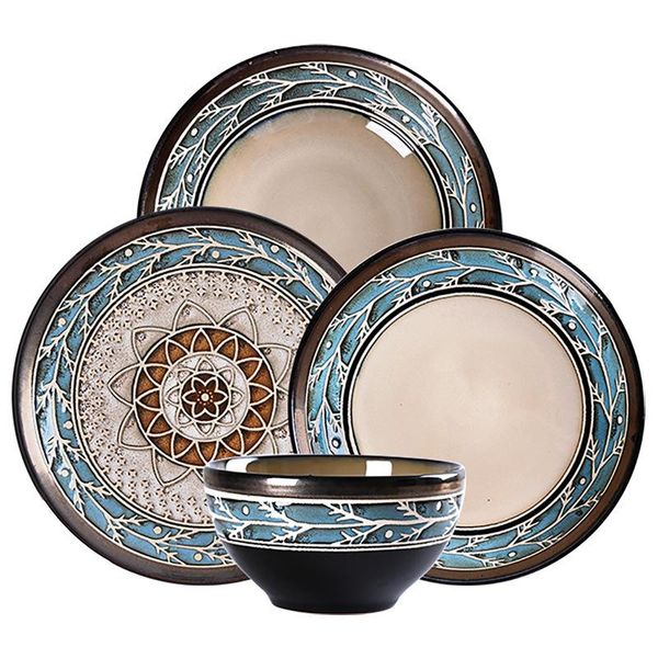 dishes & plates european style retro round steak plate kiln change glaze hand-painted ceramic tableware set home kitchen rice soup bowl
dishes & plates european style retro round steak plate kiln change glaze hand-painted ceramic tableware set home kitchen rice soup bowl