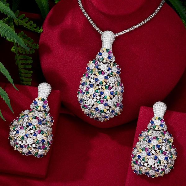 earrings & necklace godki luxury big bold nigerian earring jewelry sets for women wedding cubic zircon dubai bridal, Silver
earrings & necklace godki luxury big bold nigerian earring jewelry sets for women wedding cubic zircon dubai bridal, Silver
