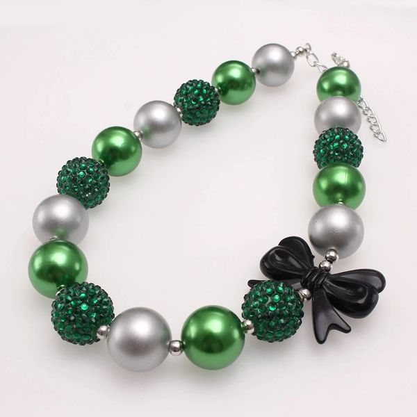 girls kids green/silver beads necklace cute black bowknot bubblegum necklace for child toddler party chunky jewelry, Red;brown
girls kids green/silver beads necklace cute black bowknot bubblegum necklace for child toddler party chunky jewelry, Red;brown