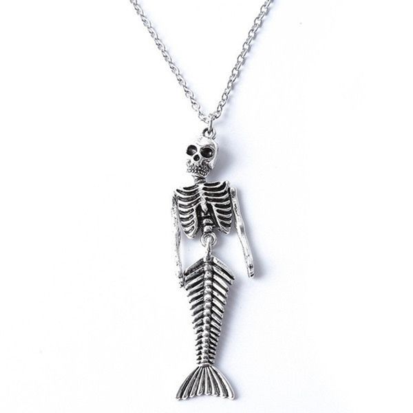 retro style arm adjustable mermaid skeleton pendant punk necklaces charms jewelry hanging decoration for halloween party, Silver
retro style arm adjustable mermaid skeleton pendant punk necklaces charms jewelry hanging decoration for halloween party, Silver