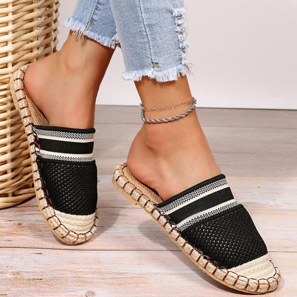slippers women's casual flat shoes ladies fashion breathable comfortable striped cotton shallow mouth rope flip flop, Black
slippers women's casual flat shoes ladies fashion breathable comfortable striped cotton shallow mouth rope flip flop, Black