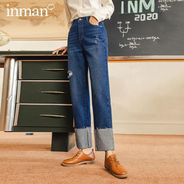 autumn winter arrival straight loose jeans casual ripped dark blue cotton trousers women's 
autumn winter arrival straight loose jeans casual ripped dark blue cotton trousers women's
