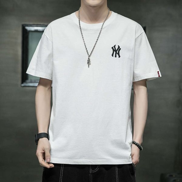 t-shirt pure cotton summer trend round neck youth loose fashion brand half, White;black
t-shirt pure cotton summer trend round neck youth loose fashion brand half, White;black