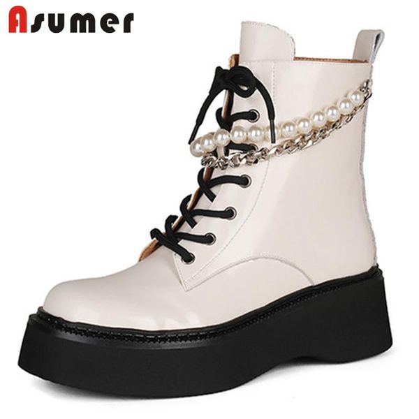 boots asumer 2022 pearl short women flat platform shoes cross tied fashion cool chain punk ankle, Black
boots asumer 2022 pearl short women flat platform shoes cross tied fashion cool chain punk ankle, Black
