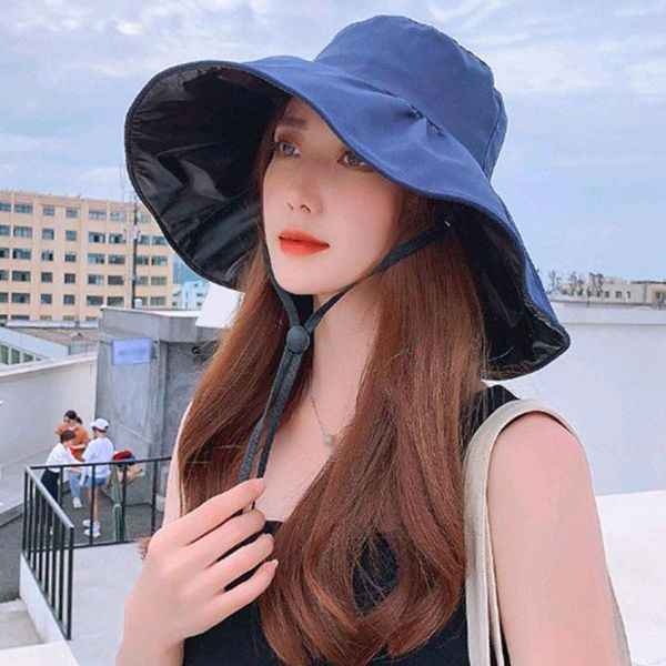 wide brim hats women's bucket hat fashion summer big adjustable sun for women beach cap female fisherman visor foldable, Blue;gray
wide brim hats women's bucket hat fashion summer big adjustable sun for women beach cap female fisherman visor foldable, Blue;gray