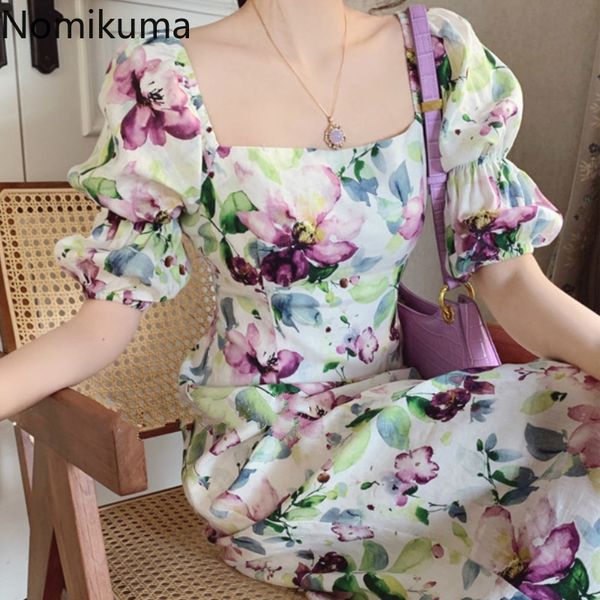 nomikuma vintage fashion square collar short sleeve dress women floral printed a line elegant dresses lady korean vestido 3a933 210514, Black;gray
nomikuma vintage fashion square collar short sleeve dress women floral printed a line elegant dresses lady korean vestido 3a933 210514, Black;gray